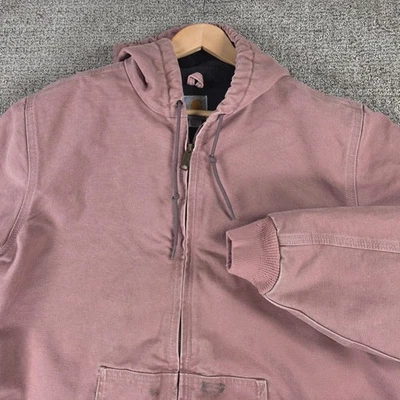 Chaqueta con Capucha Carhartt Para Mujer WJ130 667 Washed Duck Sherpa Forrada Rosa Talla XL Foto 1 de 4