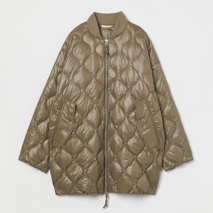 H&M Premium Quilted Down Jacket in Green Size Small S - Picture 1 of 7