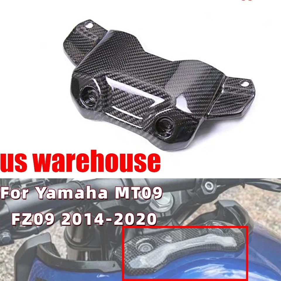 Protector de cubierta de tanque de gasolina delantero de fibra de carbono real para Yamaha MT 09 FZ09 2014-2020 Foto 1 de 4
