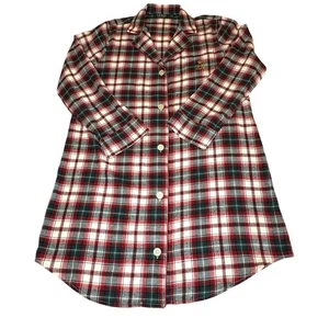 Lauren Ralph Lauren Flanell Schlafhemd Damen M | Weihnachten kariert rot grün - Bild 1 von 12