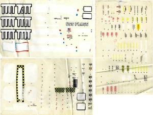GI JOE USS FLAGG 3ER SET TEILWEISE STICKERBÖGEN ALLE ORIGINAL 1985 - Bild 1 von 4