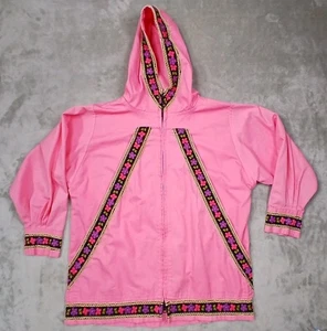 Vintage Laura Wright Alaskan Parky Jacket Pink Hooded Folk Art Handmade Alaska - Bild 1 von 20