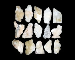Mix Lot Stilbite Apophyllit Mineralien 15 Exemplare Indien #M 1415 - Bild 1 von 2