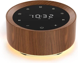 White Noise Sound Machine Wecker 7 Farben Nachtlicht Sound Maschine Holz - Bild 1 von 12