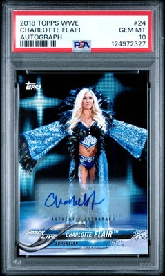 2018 Topps WWE Charlotte Flair #24 autógrafo PSA 10 POP 2 raro Foto 1 de 2