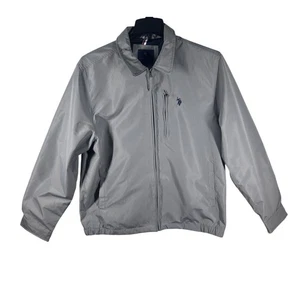U.S. Polo Assn. Mens Full Zip Jacket Gray Size XL Water Resistant Lined NEW - Picture 1 of 11