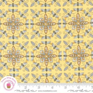 Moda HONEY LAVENDER 56081 12 Yellow Floral Deb Strain Quilt Fabric - Picture 1 of 6