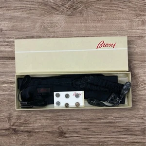 Brioni Essential black silk tuxedo suspenders,silk cummerbund and black tie - Picture 1 of 10