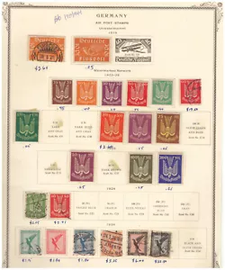 GERMANY EARLY AIR MAIL LOT ON PAGE MH/USED CATALOGS OVER $71 GE1 - Picture 1 of 1