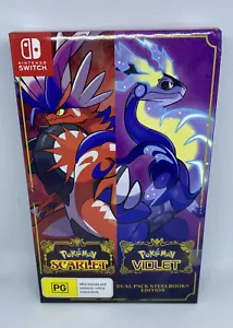 Brand New Pokémon Scarlet and Violet Dual Pack Steelbook Edition Nintendo Switch - Picture 1 of 2