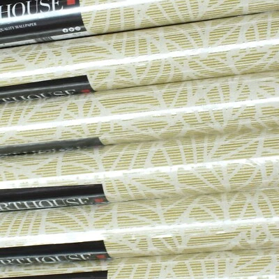 5 Rolls Yellow Floral Leaf Wallpaper Textured Glitter Shimmer Effect Feature - image 1 of 4