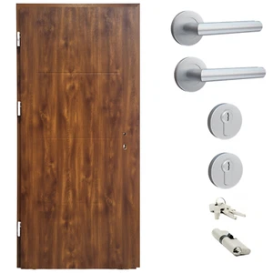 Ausstellungstür #SW08 Haustür Alu-Stahl Tür mit Zarge AC68 DIN Links 92x208 cm - Bild 1 von 5