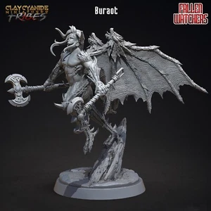 Dämon Axt Kämpfer Miniatur Gefallener Engel für Tabletop Spiele wie D&D 5e 32mm - Picture 1 of 3