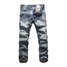 FOX JEANS Men's Alfred Regular Fit Straight Blue Denim Jeans Size 32-44