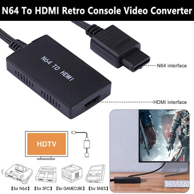 N64 To HDMI Converter HD Link Cable Adapter for Nintendo Gamecube Super SNES NES - Image 1 of 4