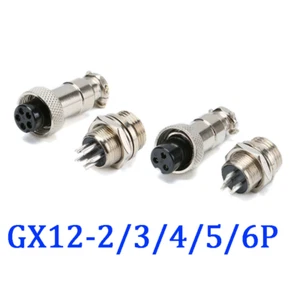 GX12-2/3/4/5/6Pin 12mm Male/Female Panel Metal Aviation Stecker steckdose 12MM - Picture 1 of 18
