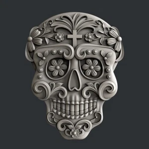 3d STL models for CNC, Artcam, Aspire, sugar skull - Picture 1 of 4