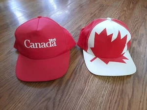 Vintage Canada Hats Lot of 2 - Spellout and Maple Leaf - KP Caps AJM retro 1990s - Picture 1 of 24