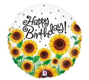 Globo de Mylar de 18" Lámina Mylar Flores Sol Soleadas Feliz Cumpleaños Fiesta Paquete de 3 - Imagen 1 de 1