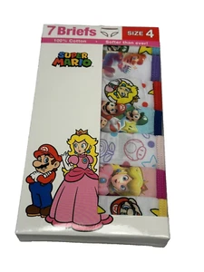 handcraft girls 7 pairs briefs underwear SUPER MARIO size 4 - Picture 1 of 4