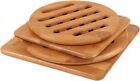 Natural Bamboo Trivet Mat Set, Kitchen Wood Hot Pads Trivet, Heat Resistant Pads