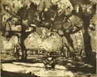Original modernist artists proof etching; ‘In the Park' 1980’s