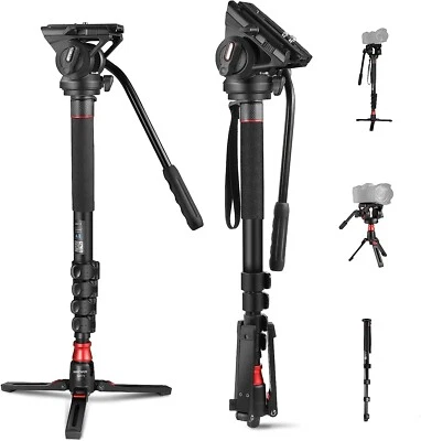 Neewer Professional Camera Monopod with Feet, 179cm Telescopic Portable Aluminum - Image 1 of 4