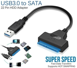 USB 3.0 auf zu SATA Adapter Kabel 22 Pin Für 2,5" Festplatte PC Laptop HDD SSD - Bild 1 von 9