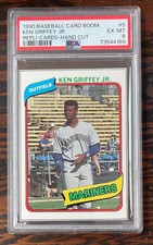 1990 Ken Griffey Jr Baseball Card BOOM Magazine card #5 - HAND CUT - PSA 6