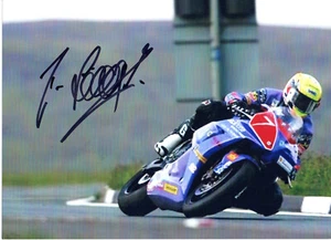 Motor Bike Rider Ian Lougher Hand Signed Photo Autograph TT Isle of Man 7x5" AH - Picture 1 of 1