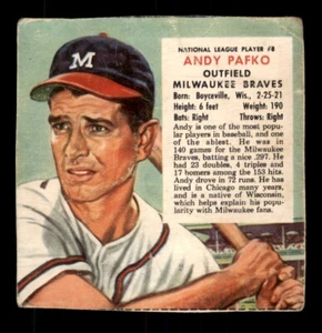 1954 Red Man # 8 Andy Pafko NO TAB LOW GRADE ( crease ) - Picture 1 of 2