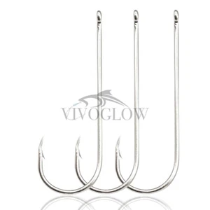 Aberdeen Hooks Long Shank Hooks High Carbon Steel Bright Nickel Live Bait Hooks - Picture 1 of 13