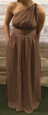 Tevolio Dress Women's Size 4 Brown One Shoulder Long Formal Brand New LBB76 - Image 1 of 3