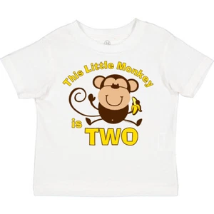 Inktastic Little Monkey 2nd Birthday Boy Toddler T-Shirt Boys Jungle Safari Kid - Picture 1 of 9