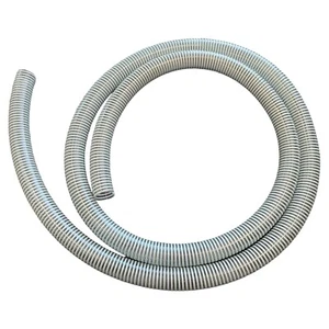 1-1/2" ID x 12' - Manguera de succión y descarga de agua de PVC - Transparente con hélice blanca - Imagen 1 de 4