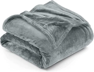 Fleece Blanket Queen Size Ash Grey 300GSM Luxury Fuzzy Soft Anti-Static... - Picture 1 of 12