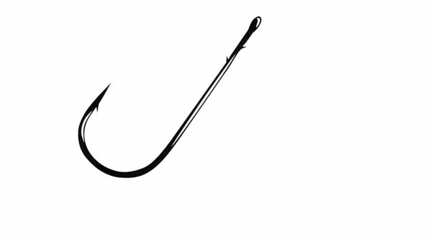 Крючок червяк Gamakatsu круглый изгиб прямой хвостовик - черный никель, выбор размера - Изображение 1 из 1
