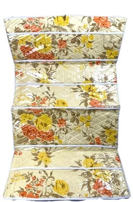 Organizador de armario floral acolchado vintage de los años 70 con cremallera ranuras y bolsillos Nuevo de Lote Antiguo Foto 1 de 4