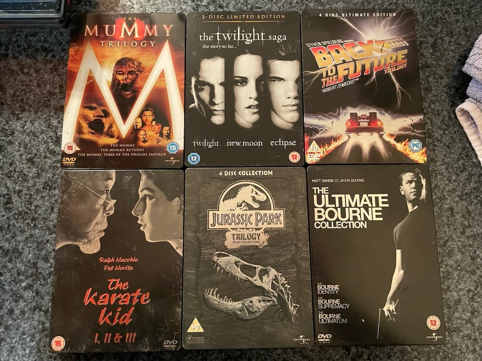 DVD Steelbook The Mummy Twilight Jurassic Park Karate Kid Back To Future Bourne - Image 1 of 4