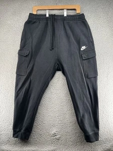 Nike Cargo Pants Mens XL Black Fleece Joggers Sweatpants Athletic Streetwear - Picture 1 of 9