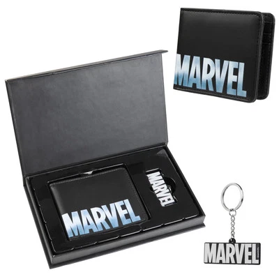 Marvel Mens Keyring And Wallet Gift Set Keychain Card Slot