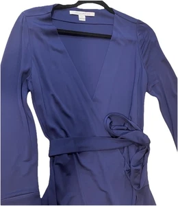 Diane Von Furstenberg Long Sleeve Midi Wrap Dress Women Size 12 Classic Office - Picture 1 of 9