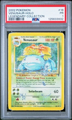 PSA 1 PR 2002 Pokemon Legendary Collection Venusaur 18/110 Holo Foil WOTC - Image 1 of 2