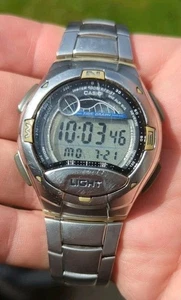 Vintage CASIO W-753 (2926), ILLUMINATOR, 5 Alarm, Moon Phase Digital Watch - Picture 1 of 15