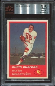 1963 Fleer #49 Chris Burford BVG 8.5 Kansas City Chiefs Hall of Fame Stanford U. - Picture 1 of 1