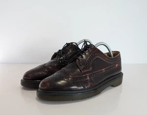 Dr. Martens 14147 Brogue Dress Shoes Men UK 7 Oxblood Leather Lace Wingtip Vtg - Picture 1 of 12