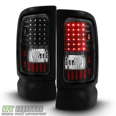 Luces traseras LED negras para Dodge Ram 1500 2500 3500 1994-2001 + Juego de 3er luces de freno LED Foto 1 de 4
