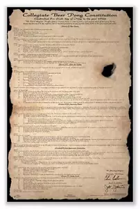 DRINKING POSTER Beer Pong Constitution - Picture 1 of 1