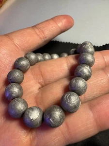 Sweden Muonionalusta iron Meteorite bracelets Bead Size 9.9mm And Up - Picture 1 of 8