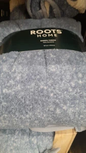Roots Home Collection Heathered Sherpa Throw 127CM x 178CM - Blue - Picture 1 of 1